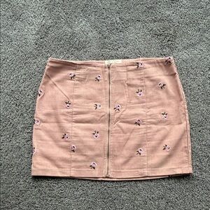 La Hearts Blush Mini Skirt with Floral Embroidery